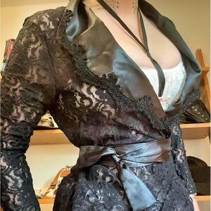 Vintage Romantic Cinema Etoile Gothic Lingerie BlouseEmbellished Lapel
-sold-